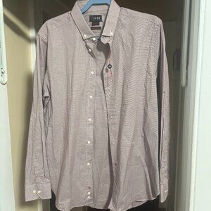 1670 Men's Slim Fit Stretch Dress Shirt in Muted Pink - Size M